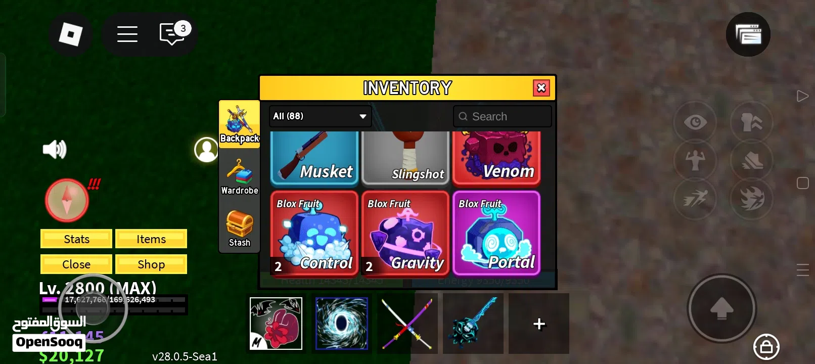 للبيع حساب بلوكس فروت قوي تقريبا كل شي في اللعبه blox fruit account strong for sell