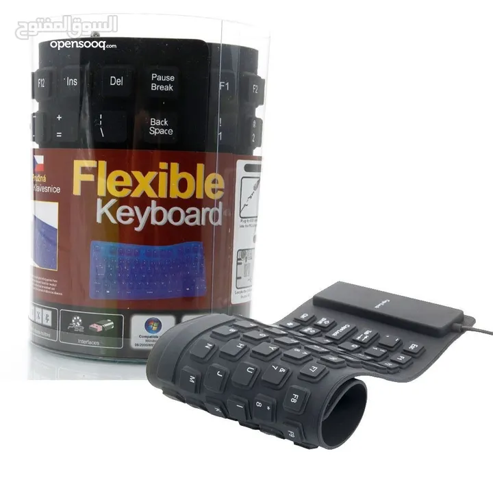 USB Flexible Keyboard كيبورد ضد الماء والكسر وووو وكل شي بسعر ناار