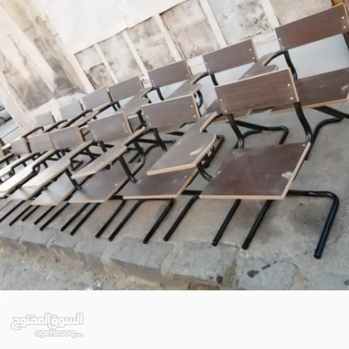 مقاعد طلاب مدارس ومراكز حديد ثقيل مقاعد وخشب جديد قص ليزر شي مميز