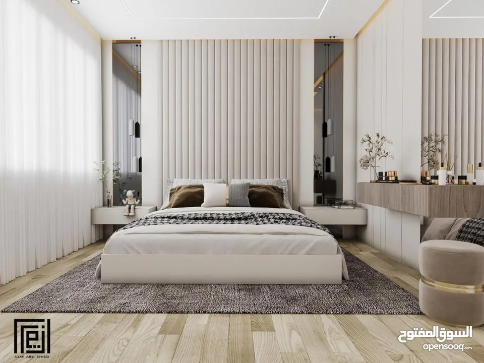 شقة مميزة بإطلالة مميزة مشطبة لغاية القصارة مع تصميم ديكور داخلي
