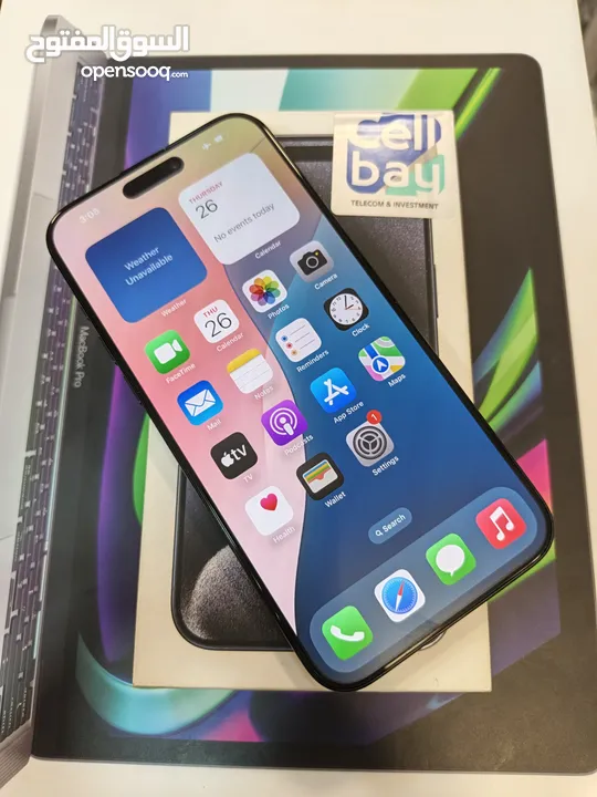 Iphoen 15 pro max 256 GB وارد شرق اوسط  بحالة الجديد تماماً