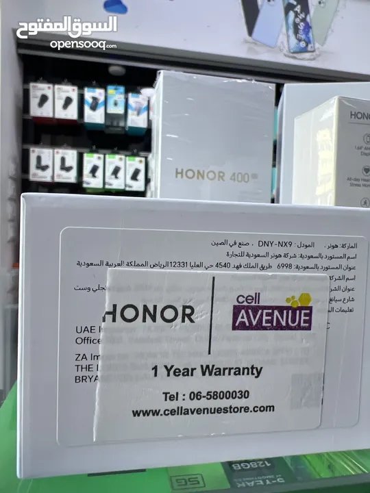 Honor 400 ( 256 GB / 12 RAM ) 5G  هونر 400 جديد بالكرتونة معه السماعات الاصلية  و الكفر الاصلي شركة