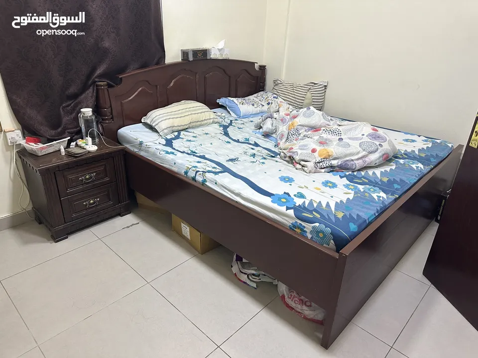 King Size Bed and medicated mattress with Table