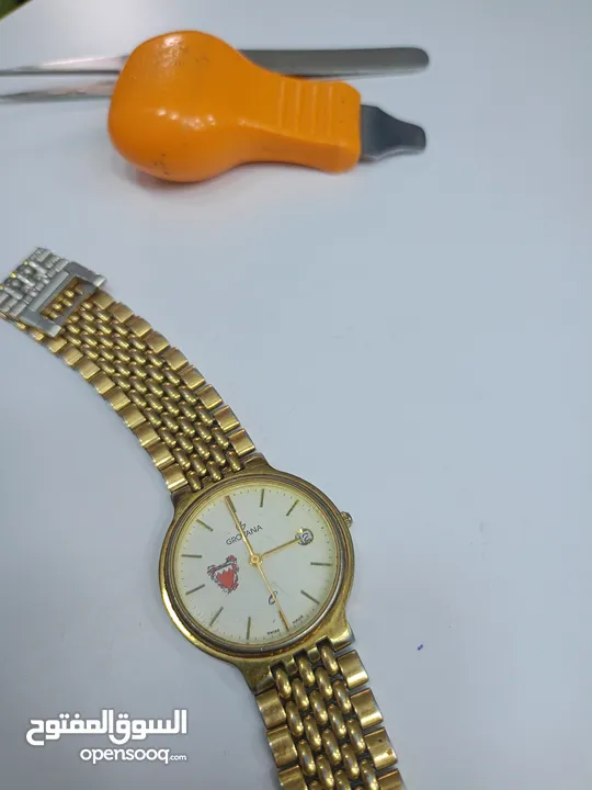 ساعة أصلية تحفه Crovana SWISS MADE مذهب كوارتز