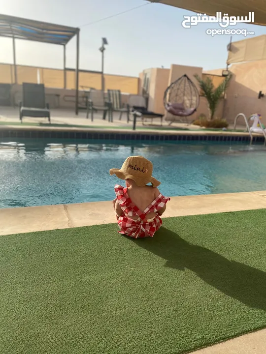 شاليه للايجار منطقه مطله جبل الروضه مطل ع البحر الميت وجبال فلسطين مسبح مغطى من اشعه الشمس