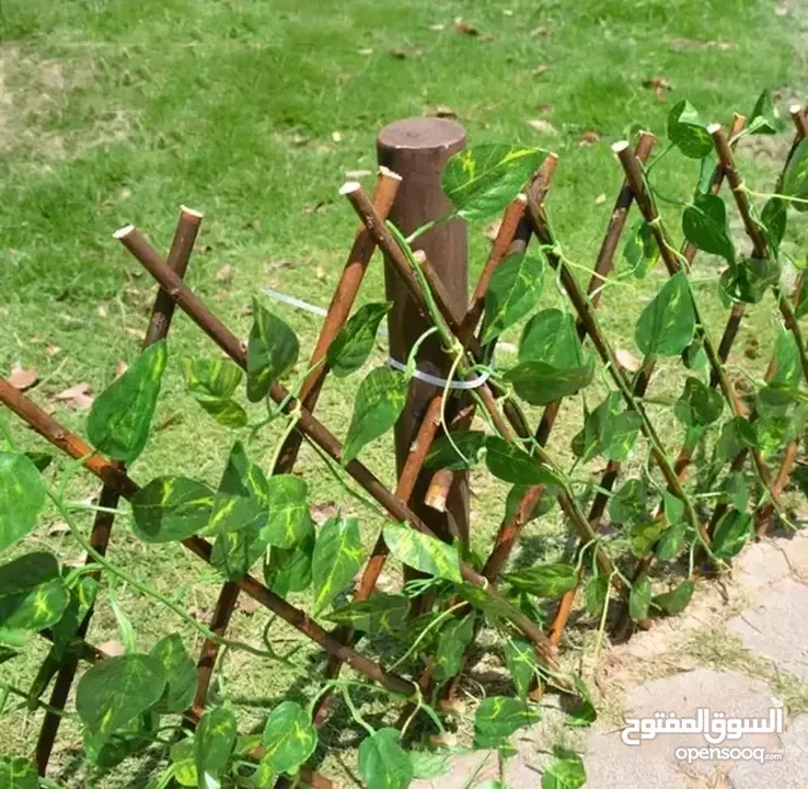رول اخضر كثيف3 متر او قاطع خشبي  مع ورق شجر