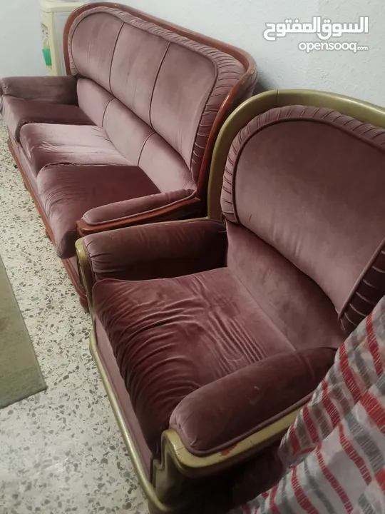 طقم كنب ثقيل خشب زان بالكامل
