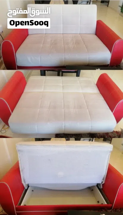 طقم كنب تركي يفتح سرير ويوجد داخلة وحدة تخزين