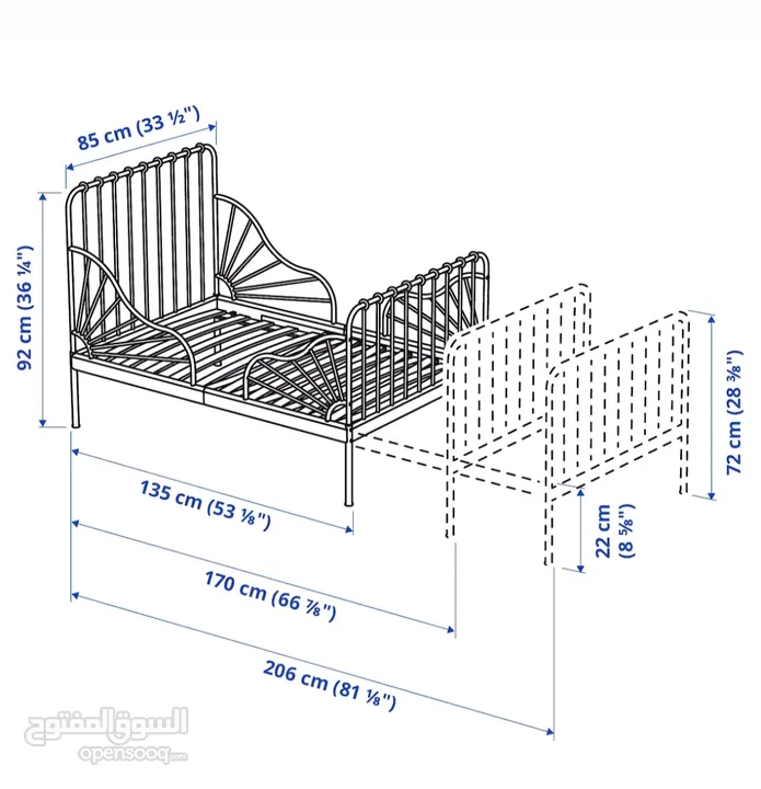 Extendable kids bed with quality matress