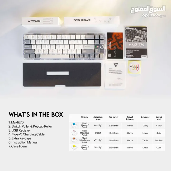 FANTECH MAXFIT70 MK911 WIRELESS 65% MECHANICAL GAMING KEYBOARD – EPIC GREYSCALE