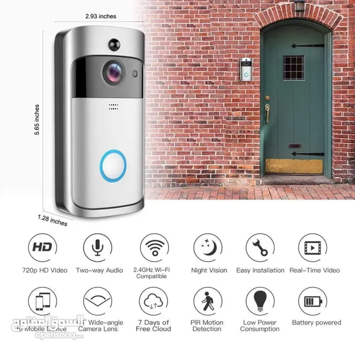 جرس الفيديو الاصلي V5 Doorbell  بتقنية WIFI  للرد عن بعد