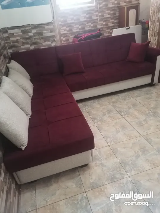 طقم كورنر قطعتين جديد نظام الصوفا كتخزين،، وتخت