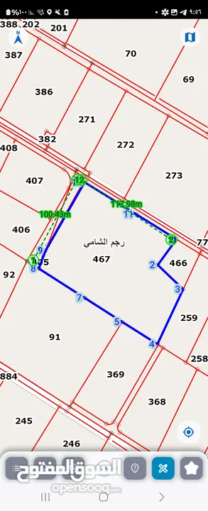 للبيع ارض 15 دونم في رجم الشامي شارعين الغدير الجنوبي 400 م عن شارع الميه