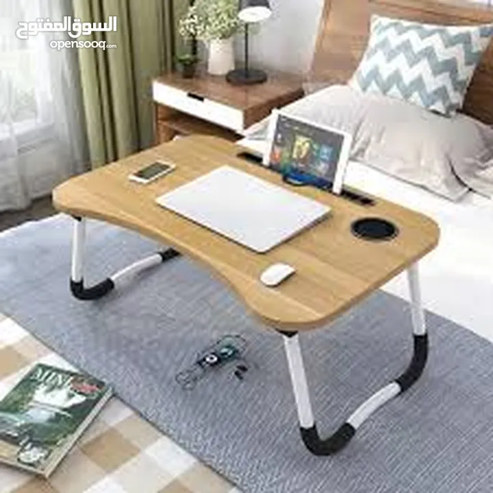طاولة استخدام لابتوب و ايباد تابلت او موبايل او دراسه و رسم  او تناول الطعام بالسرير قواعد معدنيه