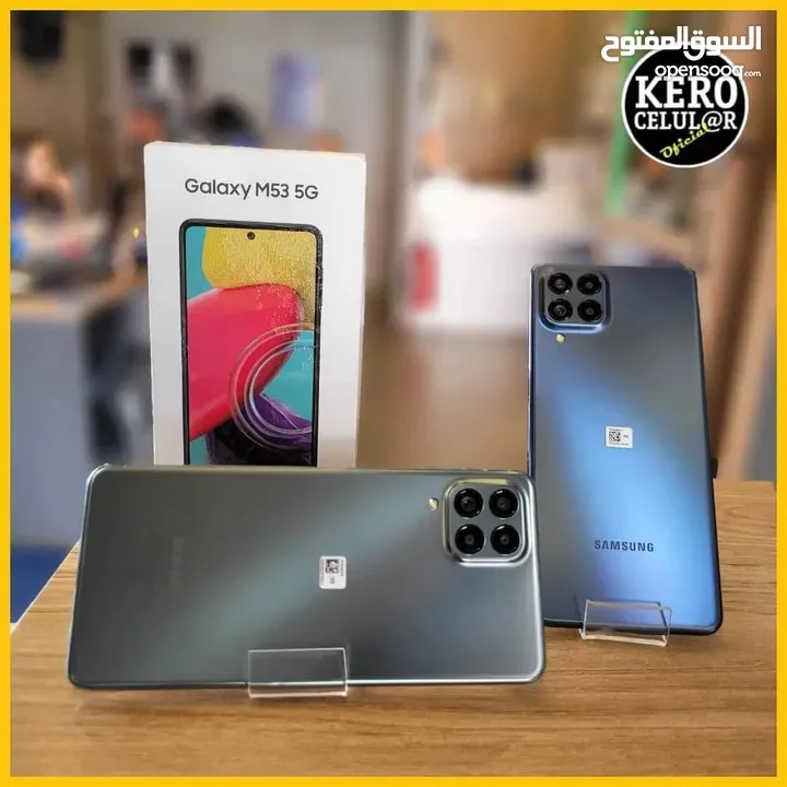 جهاز مستعمل ايام Samsung M53 5G رام 16 جيجا 256 أغراضة والكرتونه الأصلية متوفر توصيل