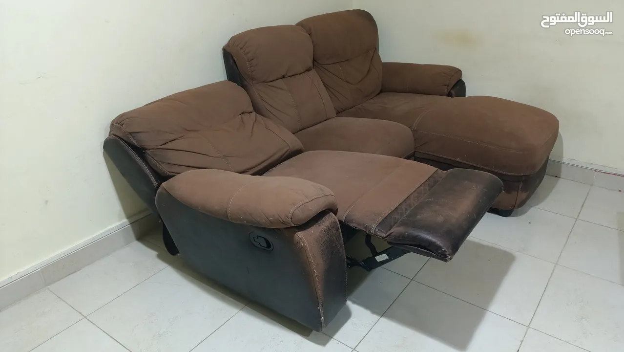 Sofa L-shape Double Recliner 3 Seater