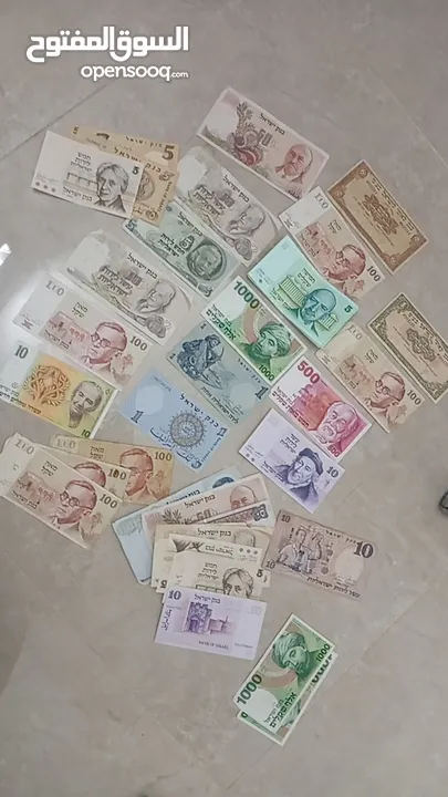عملات قديمه من فئه لجنيه الاسرائيلي وليره السرائيليه وفئه الشيكل وعملاد معدنيه فلسطينيه