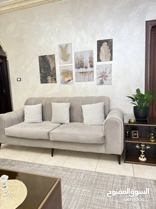 طقم كنب خشب زان  سبعة مقاعد ، إسفنج دانلوب