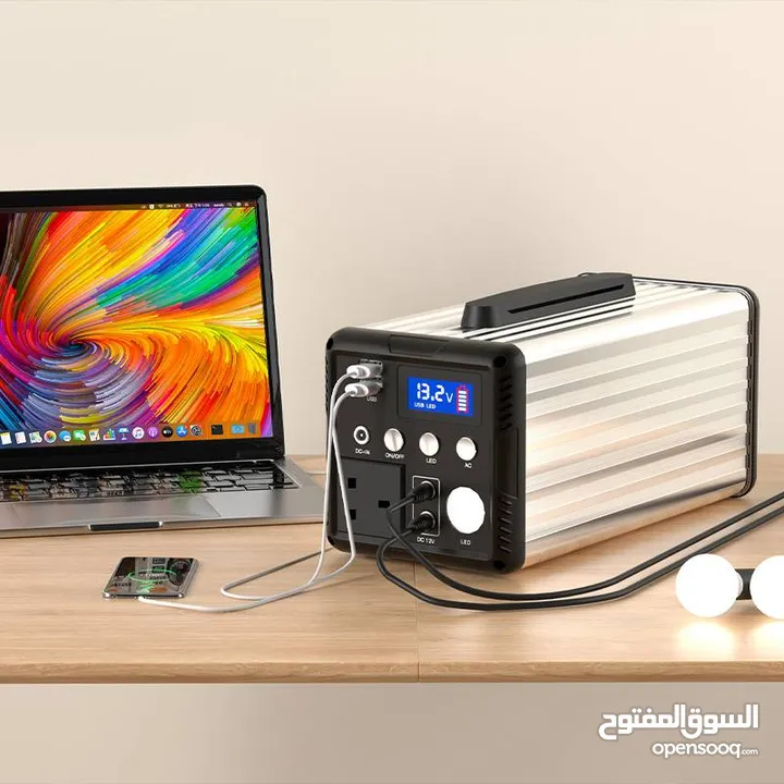 بطارية تخزين الكهرباء بقوة 300 واط بطارية تخزين الكهرباء من الطاقة الشمسية او عن طريق شاحن كهربائي.