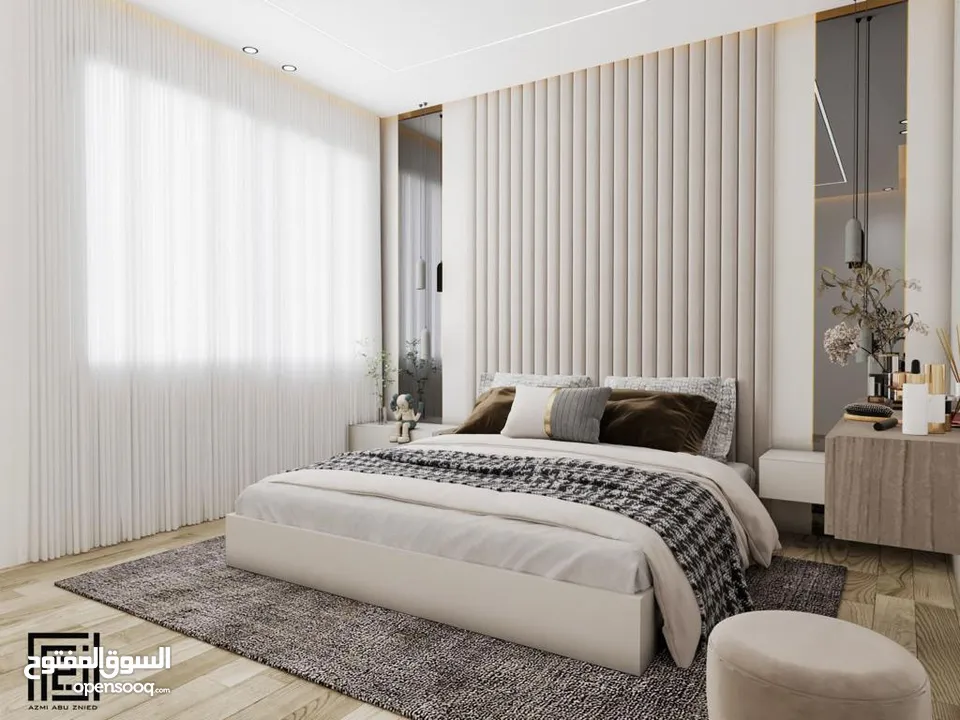 شقة مميزة بإطلالة مميزة مشطبة لغاية القصارة مع تصميم ديكور داخلي