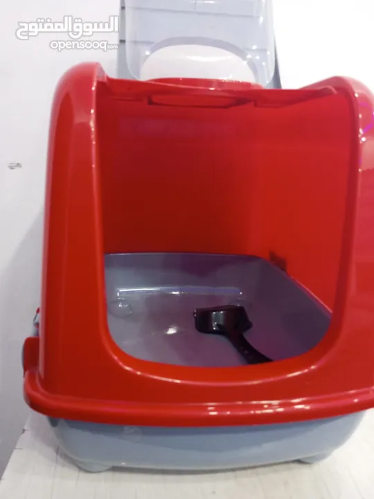 لتر بوكس حجم كبير للبيع مع صحن اكل مزدوج مع علبة شامبو قطط 500 ml