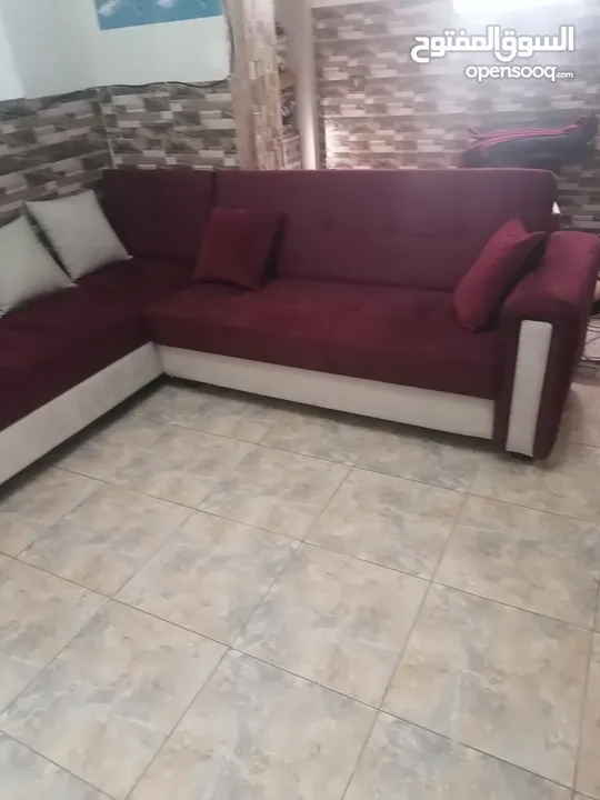 طقم كورنر قطعتين جديد نظام الصوفا كتخزين،، وتخت