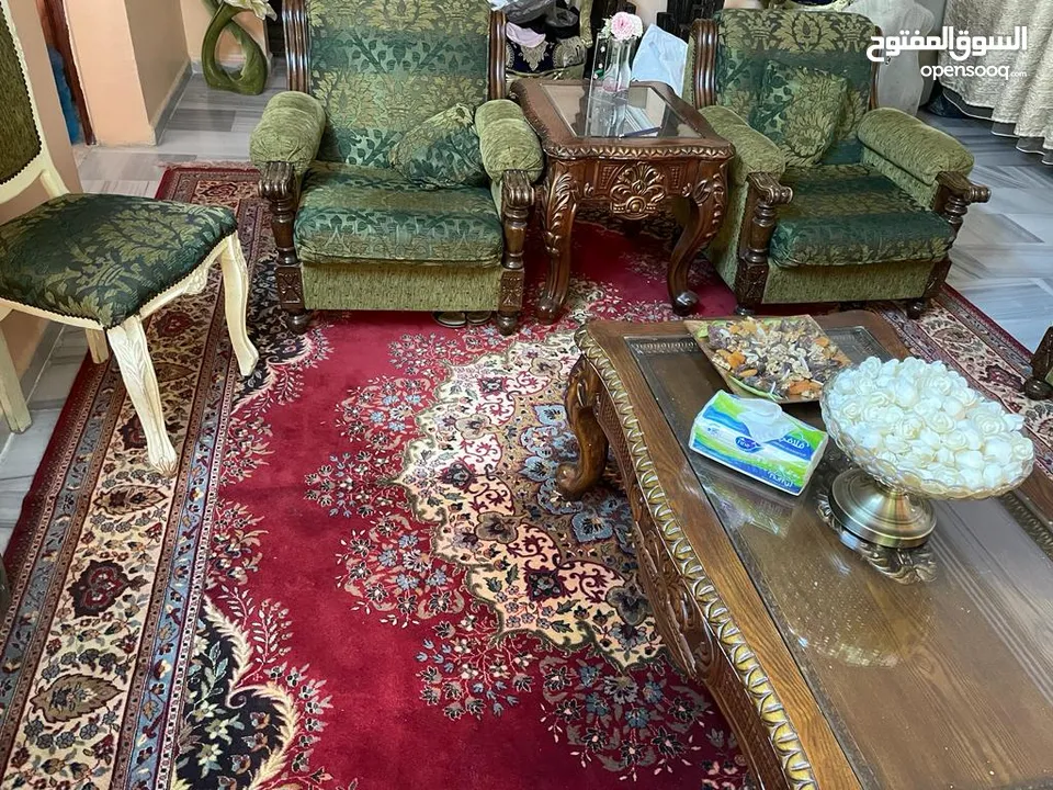 طقم كنب حفر فخم موديل كلاسيك وطقم خشب زان