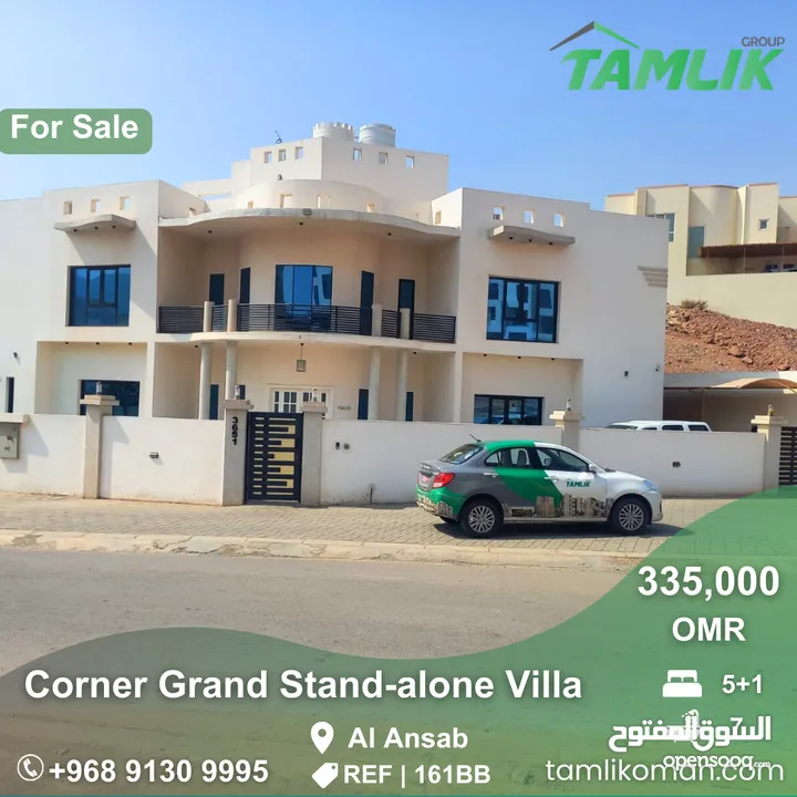 Corner Grand Stand-alone Villa for Sale in AL Ansab REF 161BB