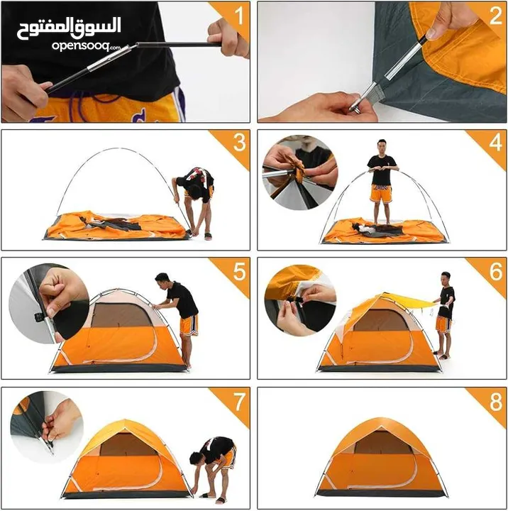 خيمة رحلات مع نوافذ فاخرة مستورد سعة 4 أشخاص  four persons high quality camping tent