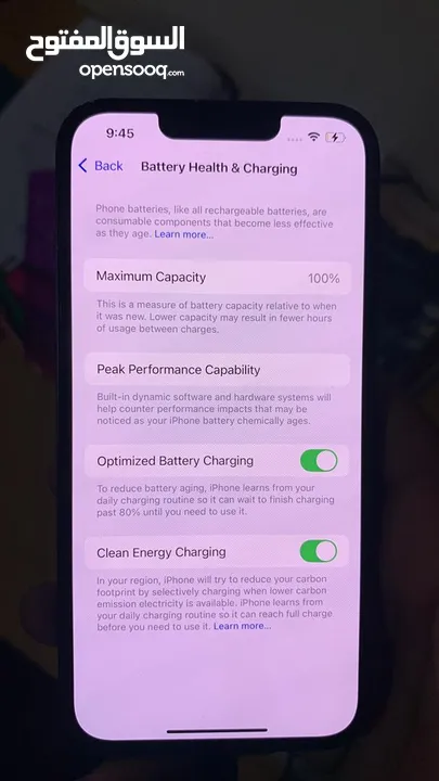 ايفون 13 بطاريه 100 نظيف كرت 400$