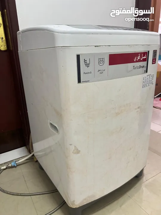 غسالة LG 10 kg فوق أتوماتيك بحالة ممتازة Washing machine LG 10 kg  good    condition above automatic