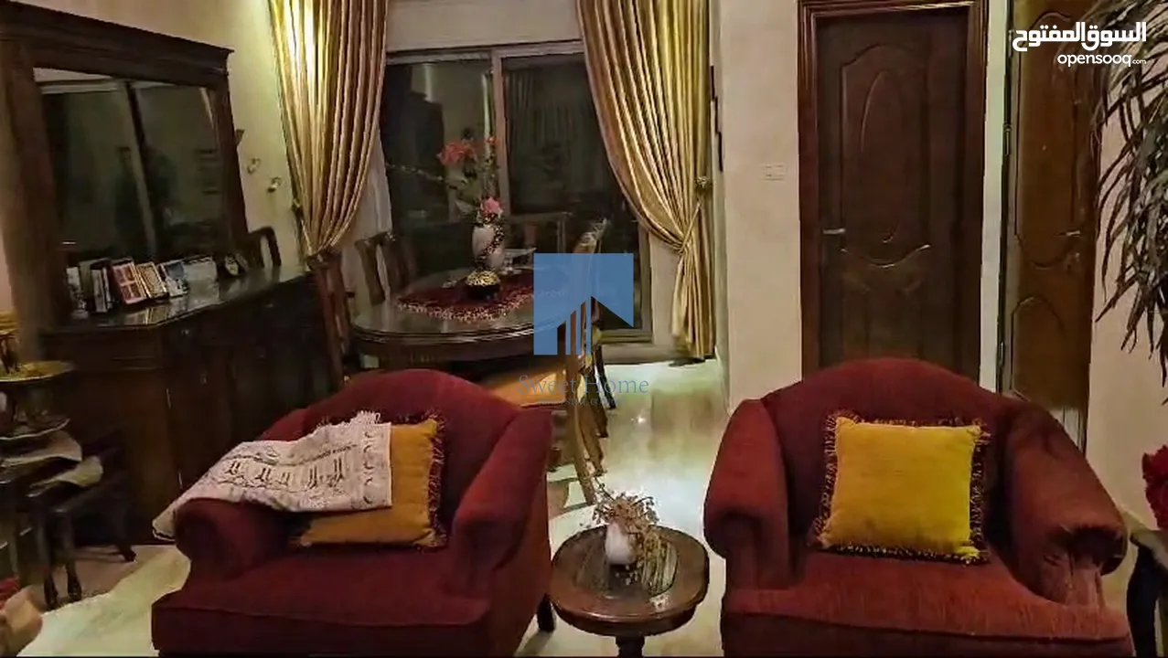 شقة أرضية مميزة للبيع في أم السماق 150م مع ترس امامي 15م تشطيب سوبر ديلوكس بسعر مغري