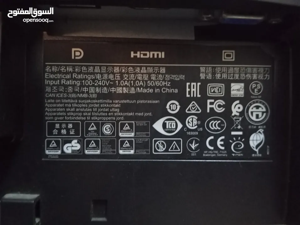 شاشة كمبيوتر نوع HP 24 انش full hd بحال الجديد للبيع
