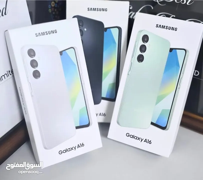 مشغل ايام Samsung A16 رام 8 و 12 و 16 جيجا 128 و  256 مكفول بالشركة أغراضة والكرتونه الأصلية و توصيل