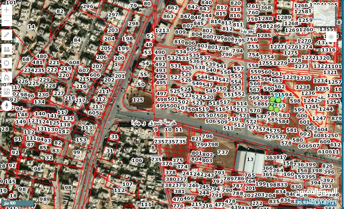 قطع اراضي للبيع في حي الايمان بالقرب من مركز صحي خربة السوق بأسعار منافسة ومغرية جدا