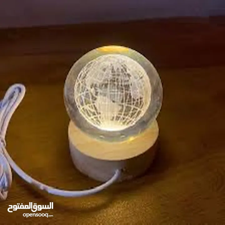 كرة زجاجية مضيئة .. هدية فاخرة ومميزة 3D  متوفرة باكثر من 15 تصميم مختلف