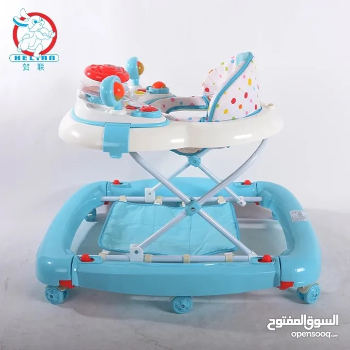 عرباية تعليم المشي المميزة من island toyًs مع اضاءة واصوات مختلفة والعاب مع هزاز ويد ومظلة