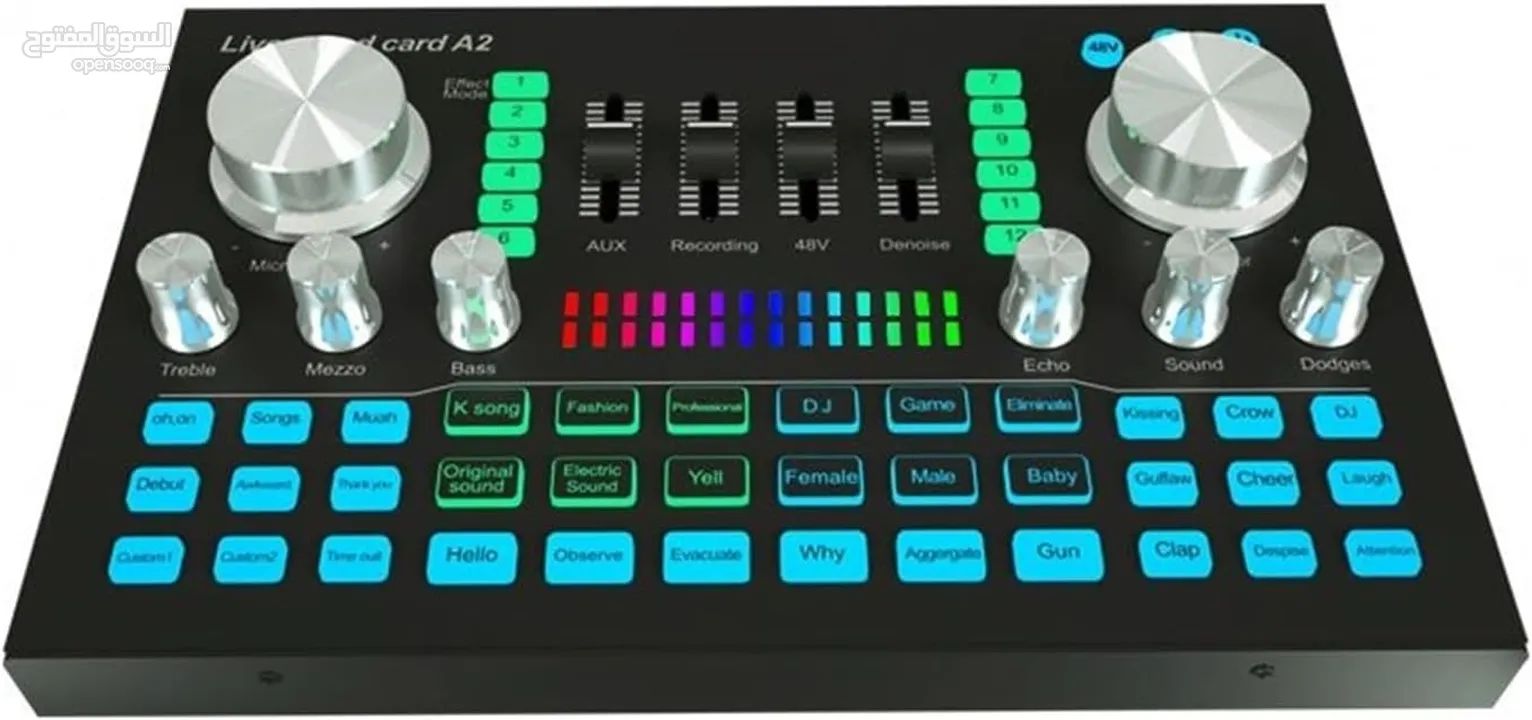 كرت صوت للبث المباشر و التيكتوك والتسجيل A2 USB Live Sound Card