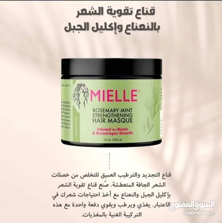 مجموعة إكليل الجبل Mielle مع فرشاية ون ستيب الاصليه