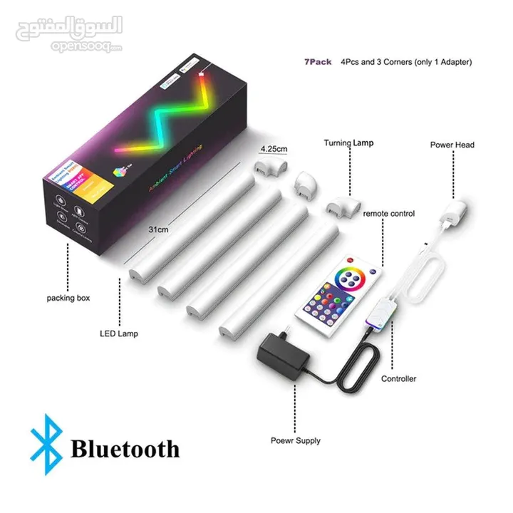 اضاءة جميلة وانيقة  Smart RGB Led Strip المميز مع إمكانية التحكم بالموسيقى