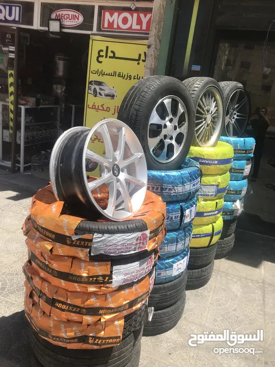 محل اطارات و جنطات كامل للبيع جاهز بداعي السفر