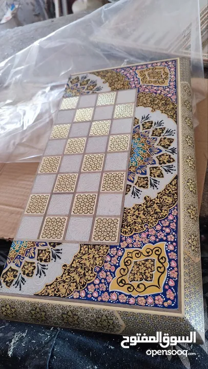 First class Persian inlaid chess and backgammon with special paintings