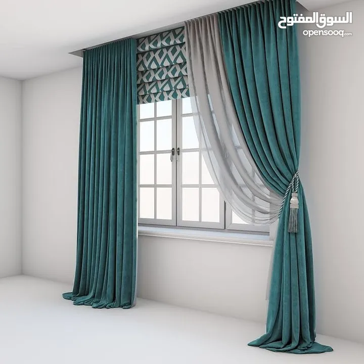 "Stylish curtains, lowest prices, expert touch!  ستائر أنيقة، أقل الأسعار، بلمسة احترافية!"