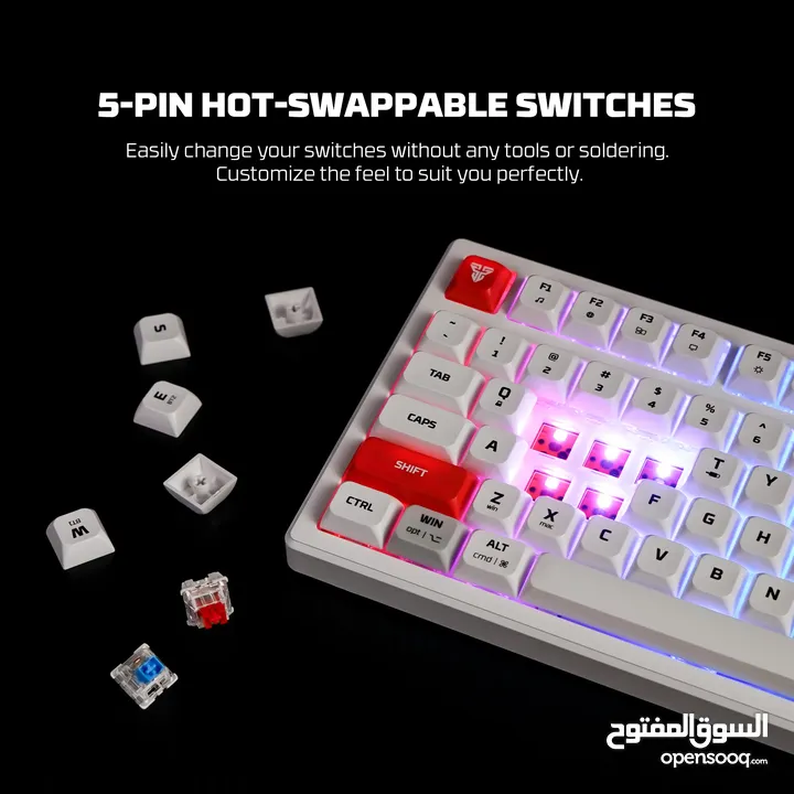 FANTECH MK918 ATOM PRO97 WIRELESS MECHANICAL GAMING KEYBOARD WHITE كيبورد فانتيك الجديد المميز