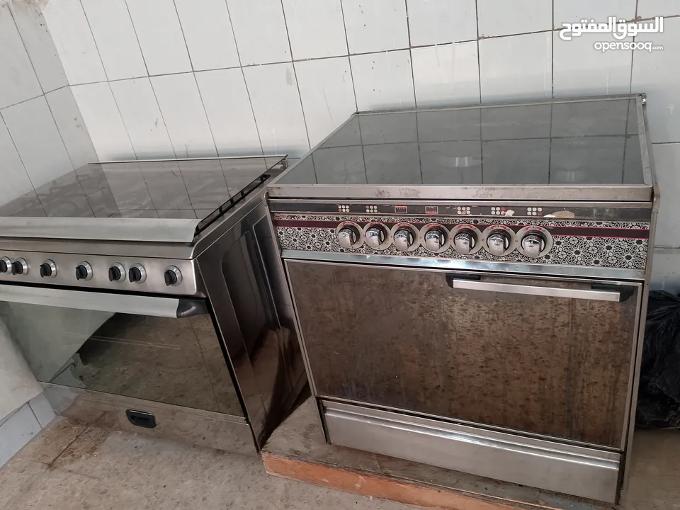 غاز 5عيون نحاس نظام 7مفاتيح بشتغل شواية وفرن مع بعض حجم80×60 فل ستانليس ستيل   موجود بالبقعة وعالفحص