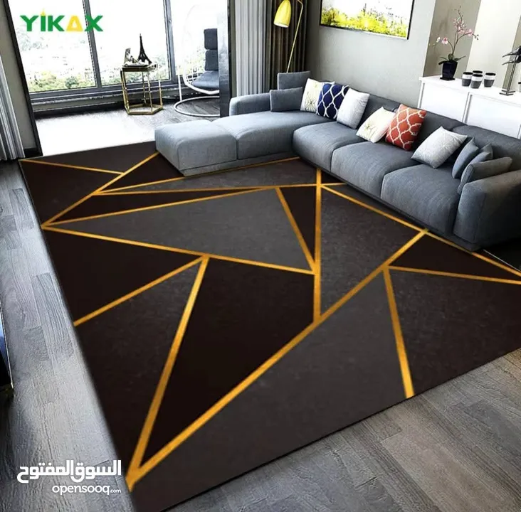 سجاد 3D مودرن مانع للانزلاق حجم كبير