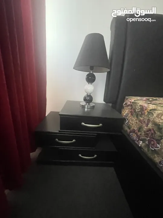 غرفة نوم جلد أسود جديدة استعمال بسيط