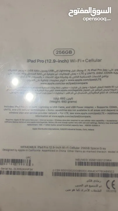 iPad Pro (12.9)inch 256GB