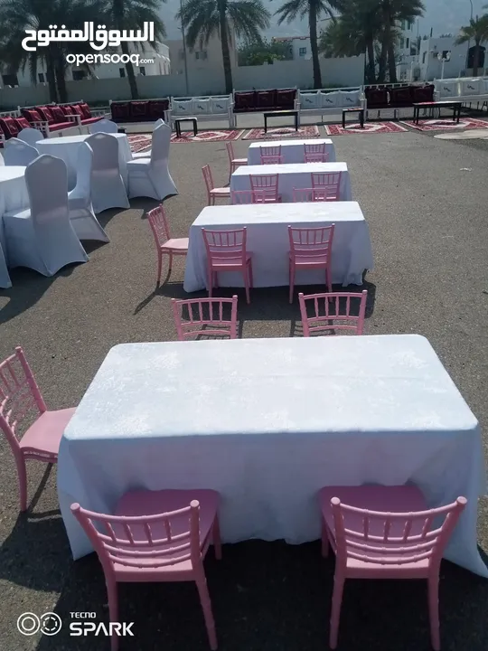 Glory events and wedding service we have tables chairs wedding stage fairy lights vip tents air cool