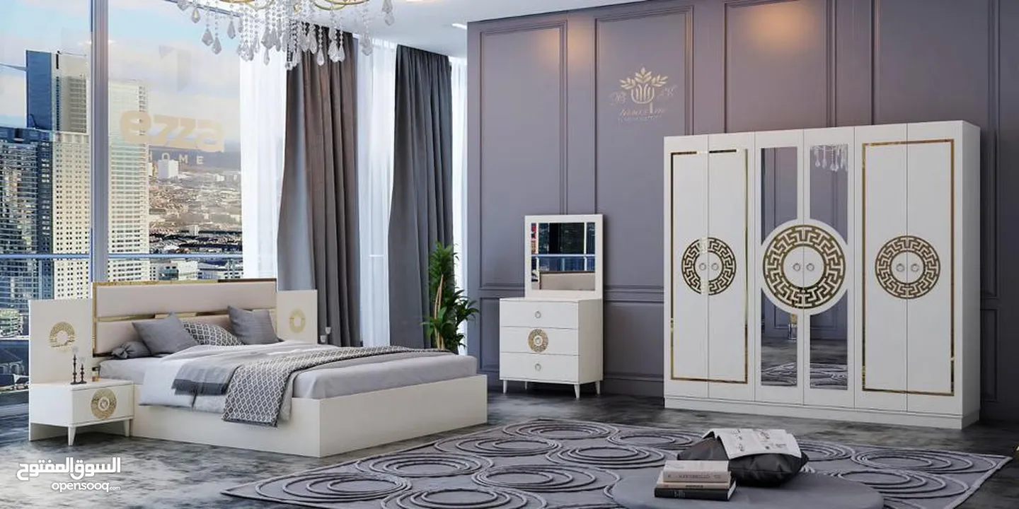 غرف نوم تركي تتكون من خمس قطع  بتصاميم مختلفه تناسب اذواقكم 